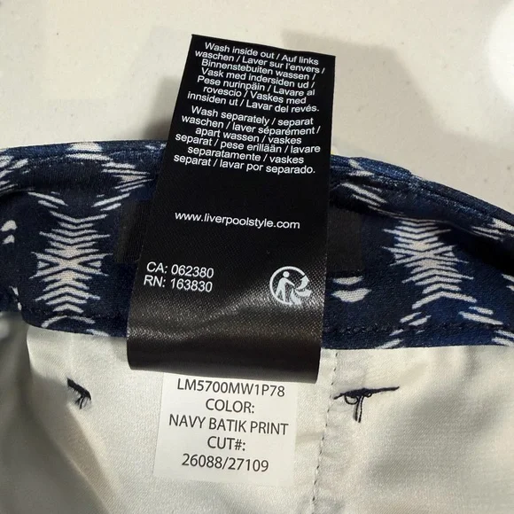 NWT Liverpool navy batik print Kelsey trouser 10/30 - Picture 7 of 11